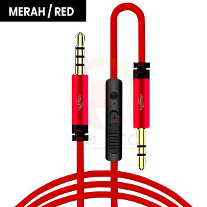 [RO ACC] NANVAN AUX CABLE WITH MICROPHONE + VOLUME SETTING 1X1 KABEL AUDIO JACK 3.5MM