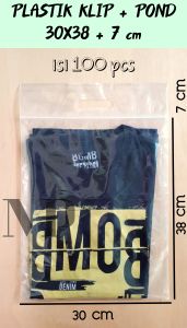 Plastik Klip Pond 30x38 (isi 100pcs) Bening / Packing Baju Oval Jinjing Kaos Seal Zip Lock Cetik