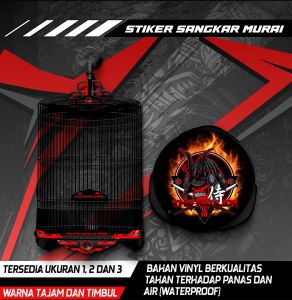 Stiker Decal Sangkar Burung Murai Sangkar Bulat Custom High Quality Desain Samurai Anti Air