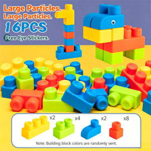 Soft Rubber Building Blocks Set Non Toxic DIY Stackable Puzzle Bricks Toddler Learning Toy Gift