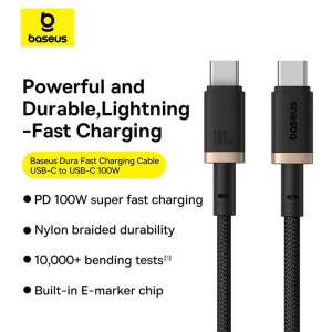 Cáp sạc nhanh dây sạc Baseus 100W Cáp C cho các loại điện thoại Samsung Oppo Huawei Xiaome máy tính