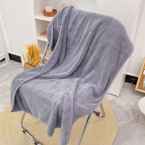 JEHUA Pineapple Plaid Coral Fleece Bath Towel Microfiber Absorbent Pool Towel Practical Quick Dry Beach Towel Bathroom