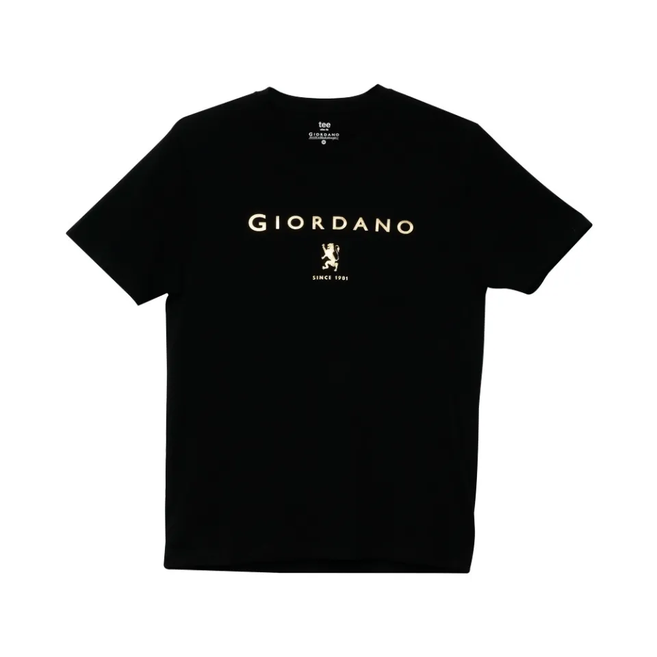 Buy Giordano Men's Slim Fit Typography Brand Logo Printed Regular Length  Round Neck Short Sleeves Pure Cotton Cobalt Blue T-Shirt at Amazon.in