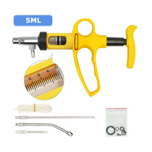 5/10ml Continuous Veterinary Syringe Heavy Duty Animal Drench Gun Vaccine Injection Syringe for Pig Cow Sheep