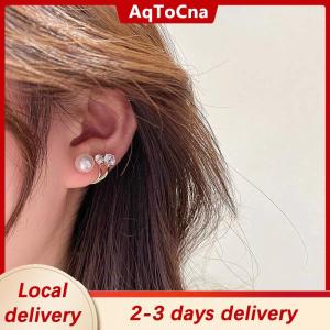 [COD] AqToCna Ship within 24 hours 1Pair Earrings For Women Needle Pearl Earrings Jewelry Women Dual Purpose Earrings Girls Birthday Christmas New Year Gift