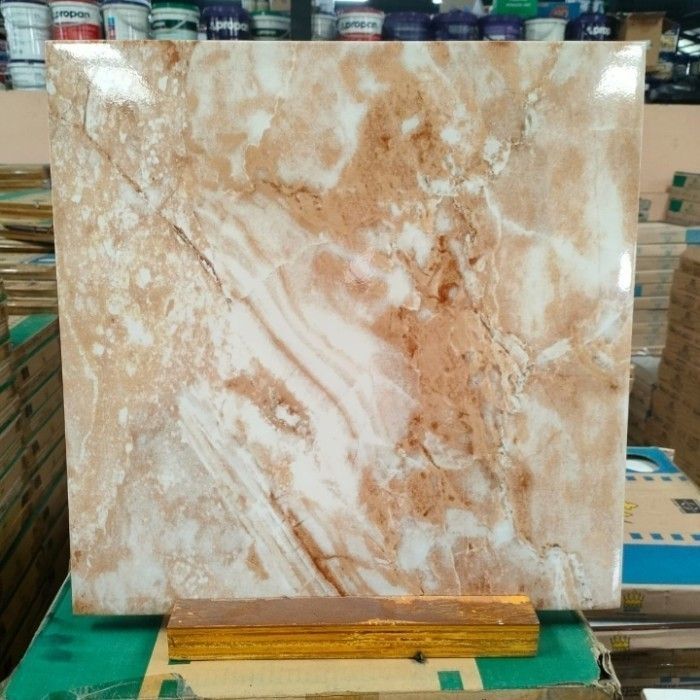 keramik lantai 40x40 king keramik model brown corak marmer glosi