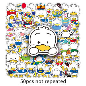 Sanrio Pekkle รูปลอกสติ๊กเกอร์การ์ตูนติดตู้เย็นแลปท็อปโทรศัพท์สมุดภาพสติกเกอร์อนิเมะน่ารักพีวีซีของขวัญสำหรับเด็ก50ชิ้น
