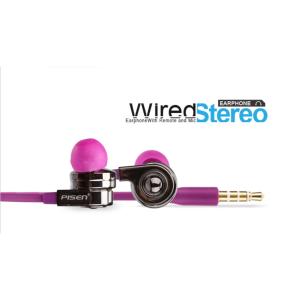 PISEN หูฟังไฮไฟ 2 in 1 ทั้งโทรศัพท์และฟังเพลง G106 ขนาด 3.5 มม. สายแบนนุ่มยาว 80 ซม. ไม่พันกัน ปุ่มปรับระดับเสียง ระบบ Dynamic drive เนื้อเสียงต้นฉบับที่สมดุล ออกแบบตามหลักสรีรศาสตร์สวมใส่แนบสนิทกับหูสวมใส่สบาย สำหรับ Sumsung ของแท้!!!– สีม่วง