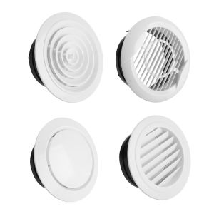 YAUSHING Adjustable Air Ventilation Cover Round Ducting Ceiling Wall Hole Abs Air Vent Grille Louver Kitchen Bath Air Outlet Fresh System
