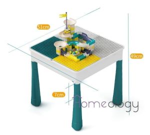 Kids Block Table Chair Set Lego Puzzle Toys Storage Children Drawing Desk Building Toy Organizer Containers