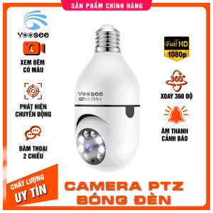 Camera Yoosee Bóng Đèn FHD 1080p  kiểu dáng độc đáo xoay 360 độ hỗ trợ hồng ngoại và flash màu quay đêm