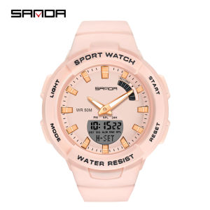SANDA Top Luxury LED Digital Sport Watch Women Alarm Clock 3 Bar Waterproof Watches Multifunction Ladies Digital Watch