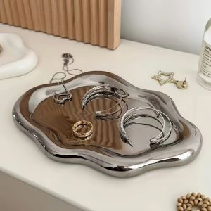 JACAUY Mini Jewelry Tray Cloud Shape Plastic Jewelry Display Plate Creative Jewelry Dish Watches/Keys Storage