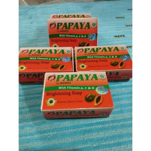 PAPAYA BY MAMAYA Brightening Soap + Sunscreen Indonesia / Sabun Pembersih Wajah & Tubuh / With Vitamin A C & E / Extract Snow Lotus Buah Pepaya Strip Orange Face Body Wash Cleanser Cleansing / Skincare Series / Collagen Moisturizing / RDL Pyary