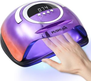 300W Professional Nail Lamp - Fast Curing Auto Motion Sensor 4 Timer Settings 72 LED Even Coverage for Gel Polish - Salon & Home Use