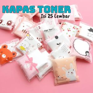2pcs KAPAS TONER ISI 25PCS / KAPAS WAJAH TIPIS MAKE UP KARAKTER