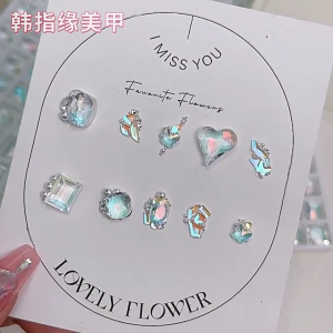 10Pcs 3D Nails Art Rhinestones Studs Luxury Nail Diamonds Nail Jewels Stones Nail Decorations DIY Nail Art Craft