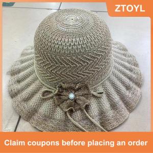 【ZTOYL】 Wide Brim UV Protection Straw Hat Fashion Casual Breathable Beach Cap Bucket Hat Summer Sun Hat