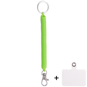 Xoắn ốc cuộn dây lò xo có thể thu vào Keychain chống mất căng dây dây điện thoại với dây điện thoại vá cho các phím ví điện thoại di động