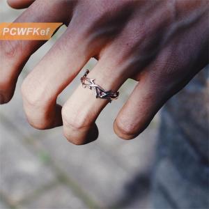 【PCWFKef】 แหวนคู่แบบมีหนามแนวกอธิควินเทจสำหรับผู้ชายผู้หญิงแหวนแนวพังก์เถาองุ่นเปิดที่ไม่ปกติเครื่องประดับสำหรับงานเลี้ยงเครื่องประดับของขวัญ