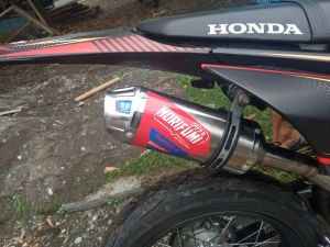 knalpot norifumi rocket 4 untuk motor crf 150 l fullset leheran full cacing