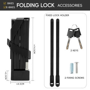ROCKBROS Bicycle Folding Lock Waterproof  Portable Mini Cycling Lock Anti-theft Waterproof Steel Motorcycle Lock Bike Accessories