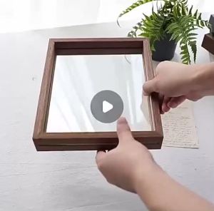 SG Seller [Super Offer ] Wooden Photo Frame  Double Sided Glass Picture Frame  Shadow  for Photos Dry Flower Specimen