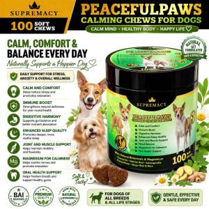 Supremacy Calming & Relaxing Vitamins for Dog Enhanced Sleep Qualit Immune Boost Mood Balance BEEF FLAVOR