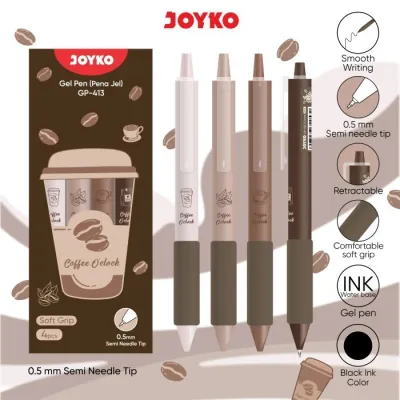 (4pc) Gel Pen Pulpen Pena Joyko GP-413 Coffee Oclock 0.5 mm