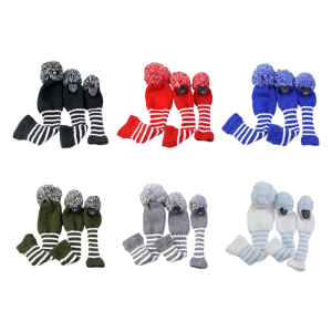 3pack Golf Head Cover Soft Acrylic Yarns Double Layered Knitted Golf Headcover for Various Golf Enthusiasts