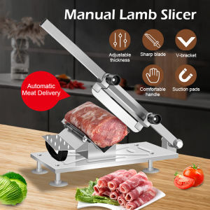 FYBEE Samgyupsal Manual Meat Slicer Cutter Bacon Slicer Fat Beef And Mutton Roll Slicer Frozen Meat Planing Machine for Household Commercial