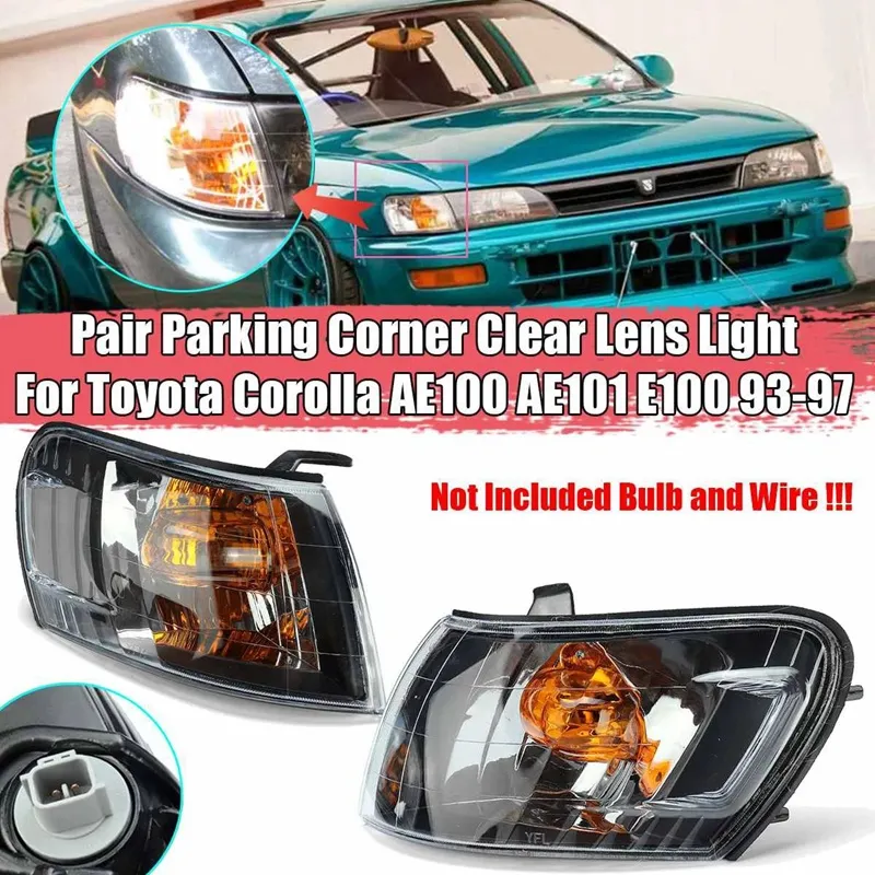 Pair Of Amber Turn Signal Bumper Corner Lights For 1993-1997 Toyota Corolla AE100 (Left & Right) 1 thumbnail image