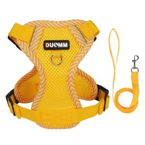 OUTOPEN with Traction Rope Dog Harness Set Adjustable Escape Proof Pet Walking Vest Snug Clothes Multi-color Jacket Harness Cat Walking