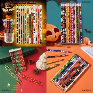 [COD] Yaokeqi 12 24 36 Pcs Halloween Christmas Theme Wooden Pencil Student School Stationery Halloween Party Gifts Supplies For Children