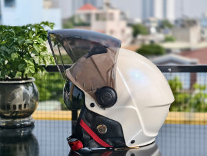 Mũ bảo hiểm nửa đầu Royal M289 2 kính màu Trắng Bóng chính hãng tặng túi rút