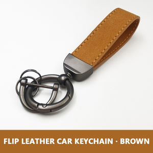 SEAMETAL Car Metal Keychain Suede Leather Luxury Keyring Universal Key Chain Hook Auto Interior Accessories