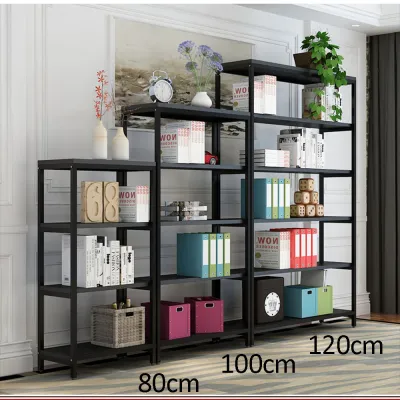 KRUZO 80CM 4-Shelf Wood and Metal Frame Free Standing Shelving Unit