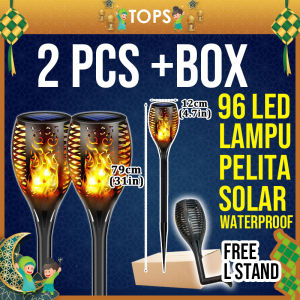 👉 Hari Raya👉Led Waterproof Flickering Fire Flame Lawn Solar Torch Light Garden Lamp Outdoor Pelita Lampu Raya Murah kelip Hiasan Lip lap 太阳能
