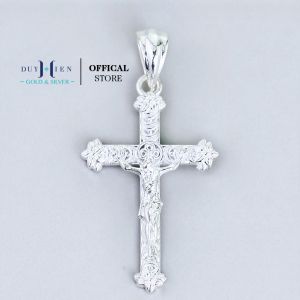 Mặt Dây Chuyền Bạc Duy Hiển Hình Thánh Giá Có Tượng Chúa Giêsu Đúc Siêu Đẹp