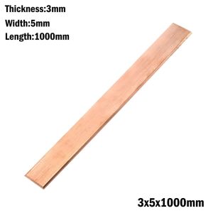 NOBLELUX Length 1000mm Copper Flat Bar Thickness 1-3mm High Purity Copper Bar Stock  Coppers Flat Bar Electroplating