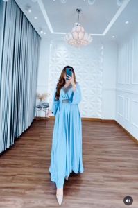 Dress Kaftan Tsamira Rayon Renda Free Belt