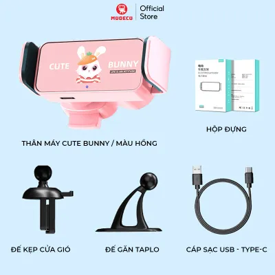 Giá Đỡ Điện Thoại Trên Ô Tô Tự Động Caryim 2022 - Pin Sạc Đế Kẹp Hợp Kim Cao Cấp Sang Trọng Chắc Chắn - MODECO