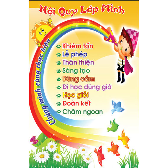 Nội quy lớp học Mầm Non, Tiểu Học, Bảng biểu trang trí lớp học | Lazada.vn