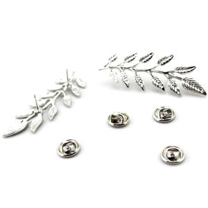 Hmeme เสื้อสูทอินเทรนด์เข็มกลัดติดปกเสื้อทำจากโลหะผสมรูปใบไม้สำหรับผู้ชายผู้หญิงเครื่องประดับเสื้อผ้าแฟชั่นประจำวัน1คู่