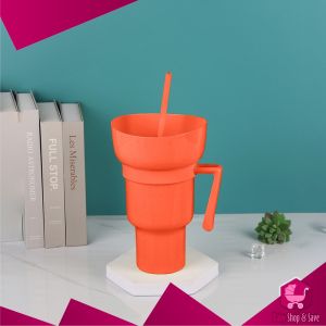 BabyShop-C1114 Stadium Tumblr Cup dengan Wadah Makanan 2IN1 Snack Mug With Drink Cup Gelas Plastik