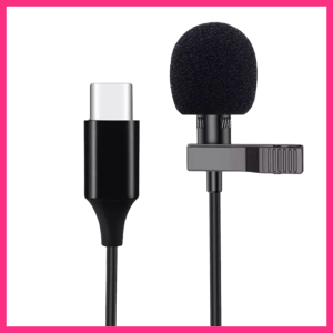 ไมค์หนีบปกเสื้อ ไมค์โครโฟน ไมค์ไลฟ์สด ไมค์อัดเสียง บันทึกเสียง ไมค์หนีบปกเสื้อ หัวเสียบ Lightning สำหรับ iPhone iPad Type-C/3.5mm