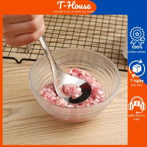 Vá inox nặn thịt viên vá làm viên chả tròn - mui làm mọc viên