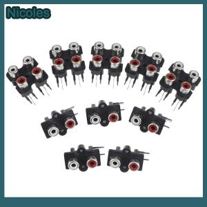 [Nicoles] 5Pcs 2 4 hole RCA Female Stereo audio Jack AV Audio input socket Connector