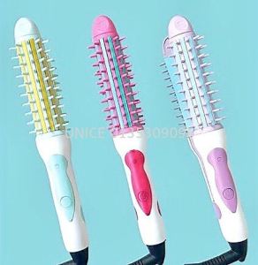 Hair Beauty Tool Mini Portable 2 In 1 Hair Curler Straightener Comb Brush/Pelurus Rambut Sikat