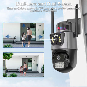 LLSEE icsee wireless outdoor cctv camera 360 degree 4K 8MP IP security camera WIFI infrared night vision bidirectional call AI mobile tracking alarm light